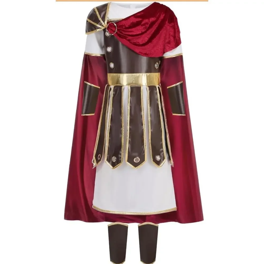 Hapnbcele Roman Soldier Costume Kids Boys Medieval Renaissance Knight Viking 6-7